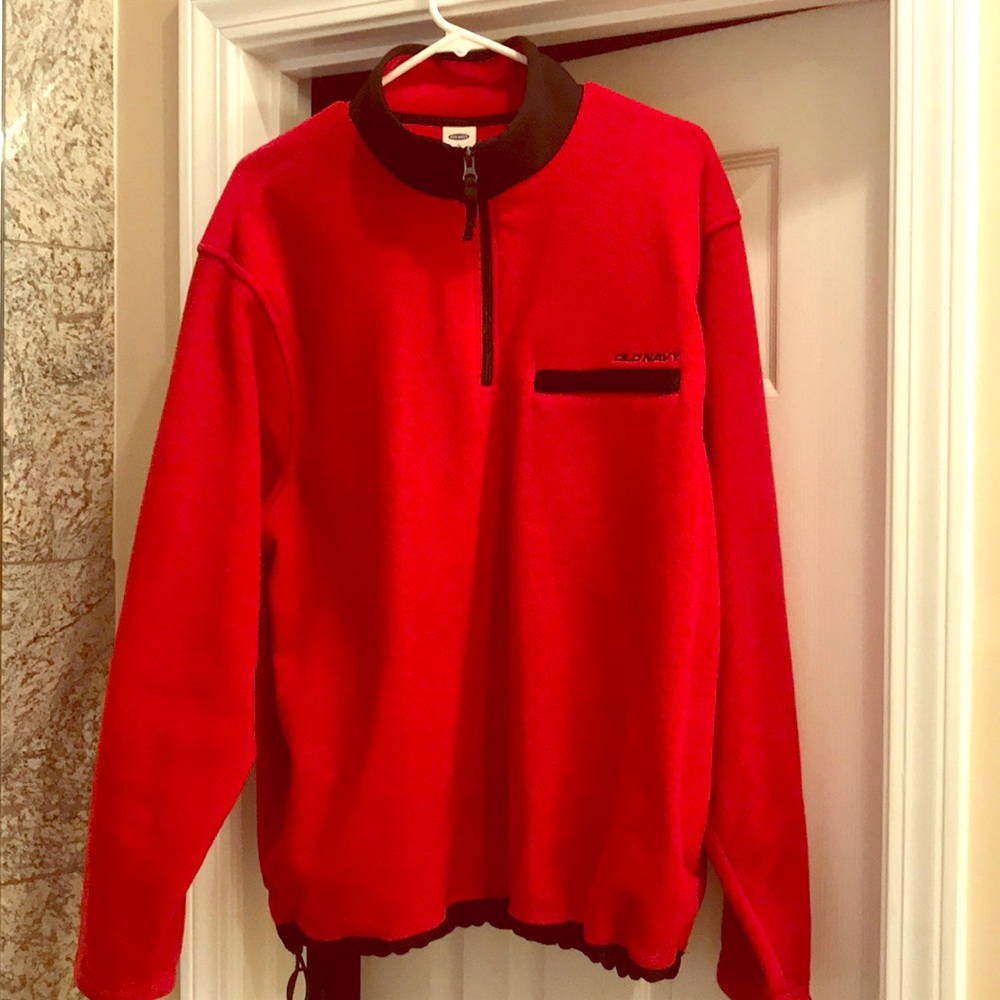 Men’s XL red Old Navy fleece pullover. EUC